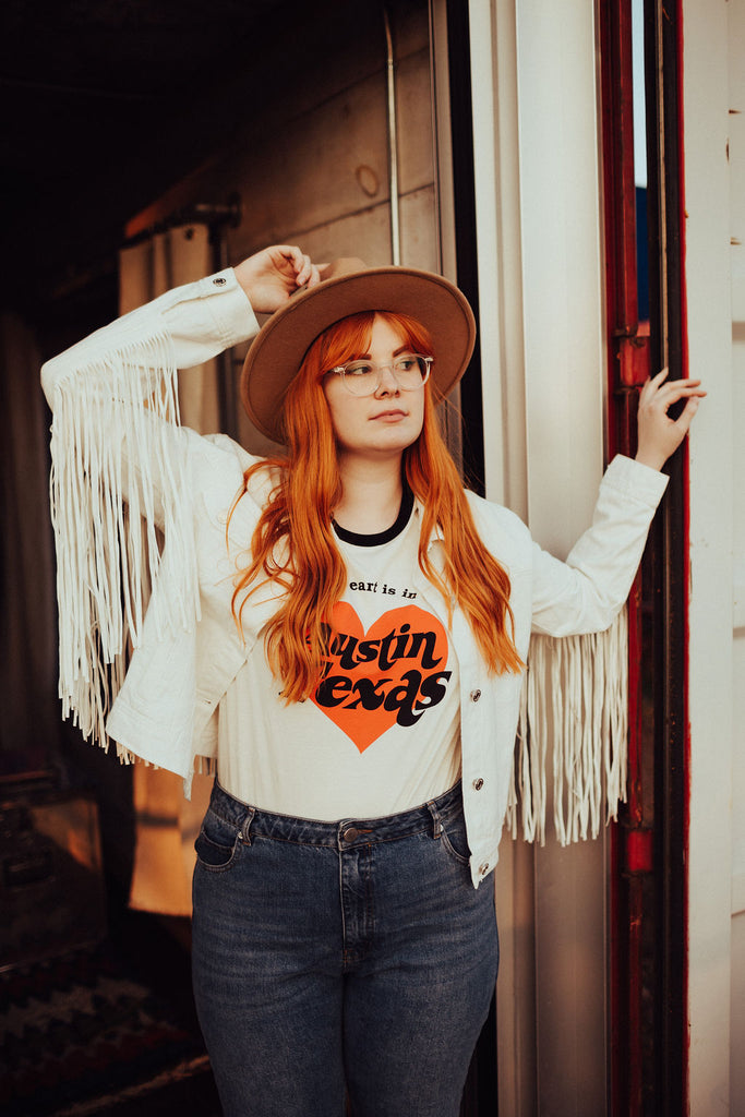 My Heart is in Austin Ringer Tee