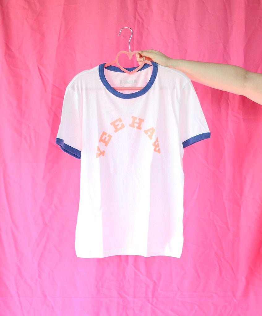 Yeehaw Blue Ringer Tee