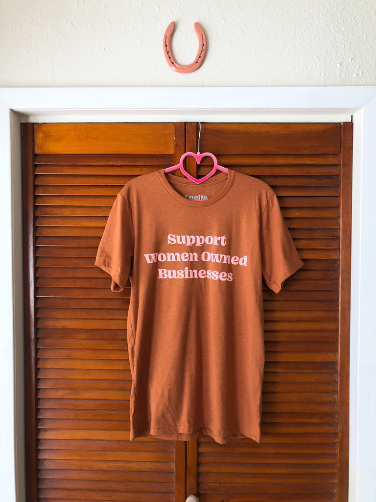 Support Women Owned Businesses Heather Burnt Orange Tee