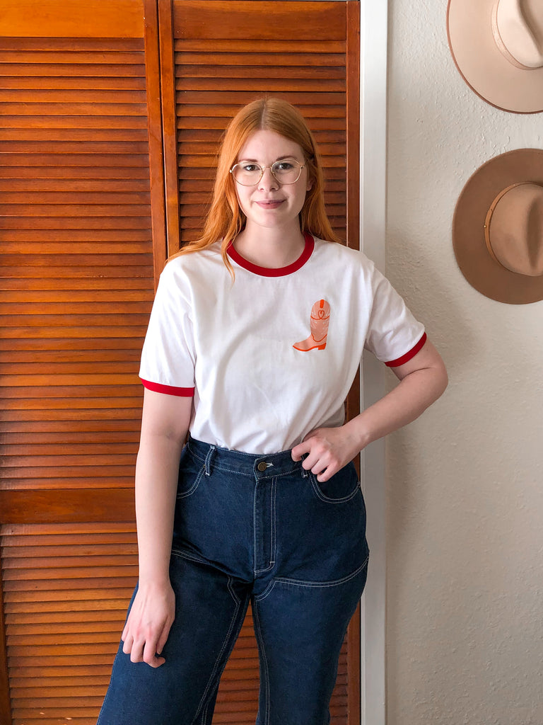 Cowboy Boot Ringer Tee