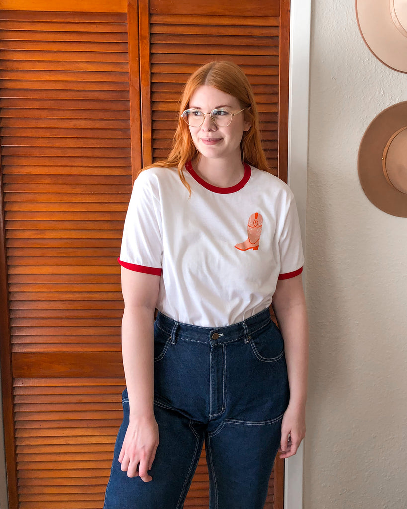 Cowboy Boot Ringer Tee