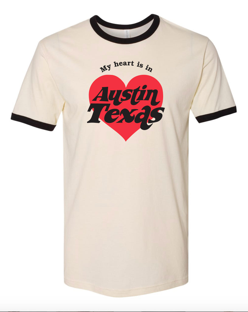 My Heart is in Austin Ringer Tee