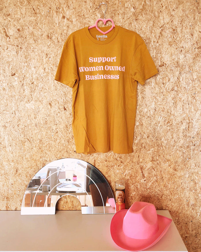 Support Women Owned Businesses Yellow Tee