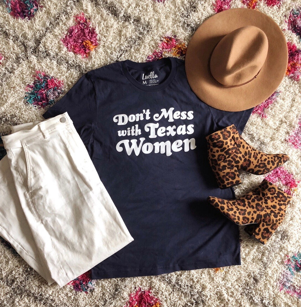Don't Mess With Texas Women Navy Tee