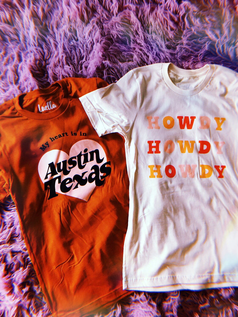 My Heart is in Austin Orange Tee