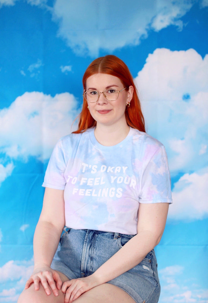 Feel Your Feelings Blue Tie Dye Tee