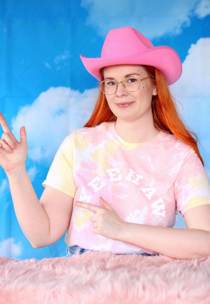 Yeehaw Pink Tie Dye Tee