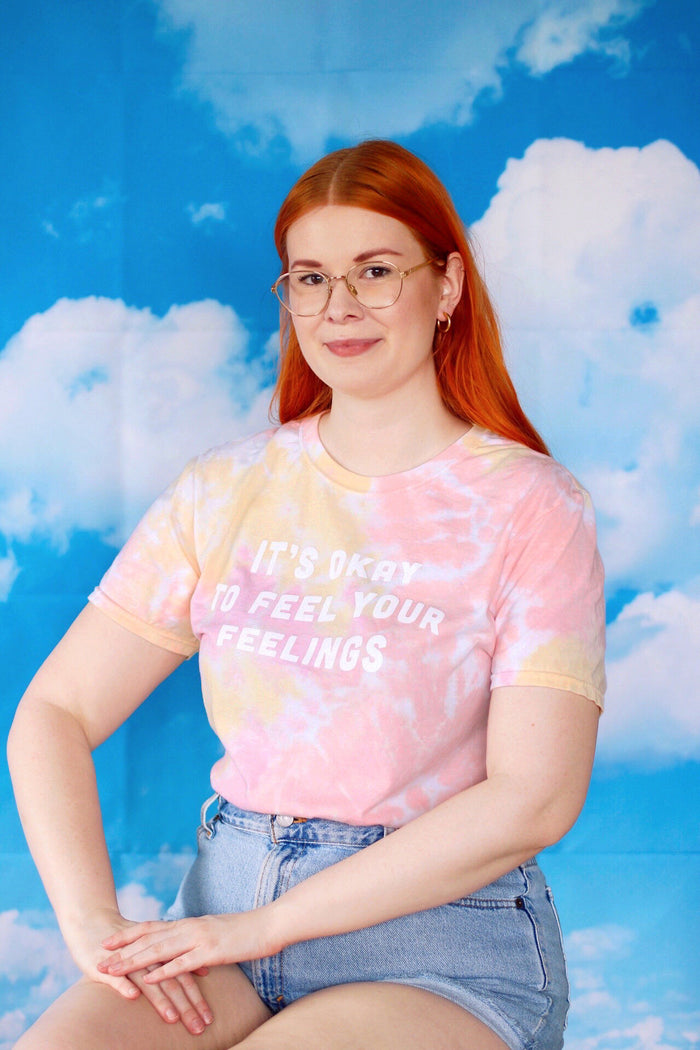 Feel Your Feelings Pink Tie Dye Tee